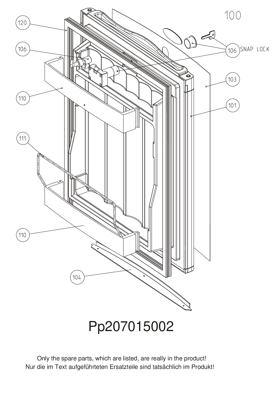 Explosionszeichnung Dometic 921251582 RA141D