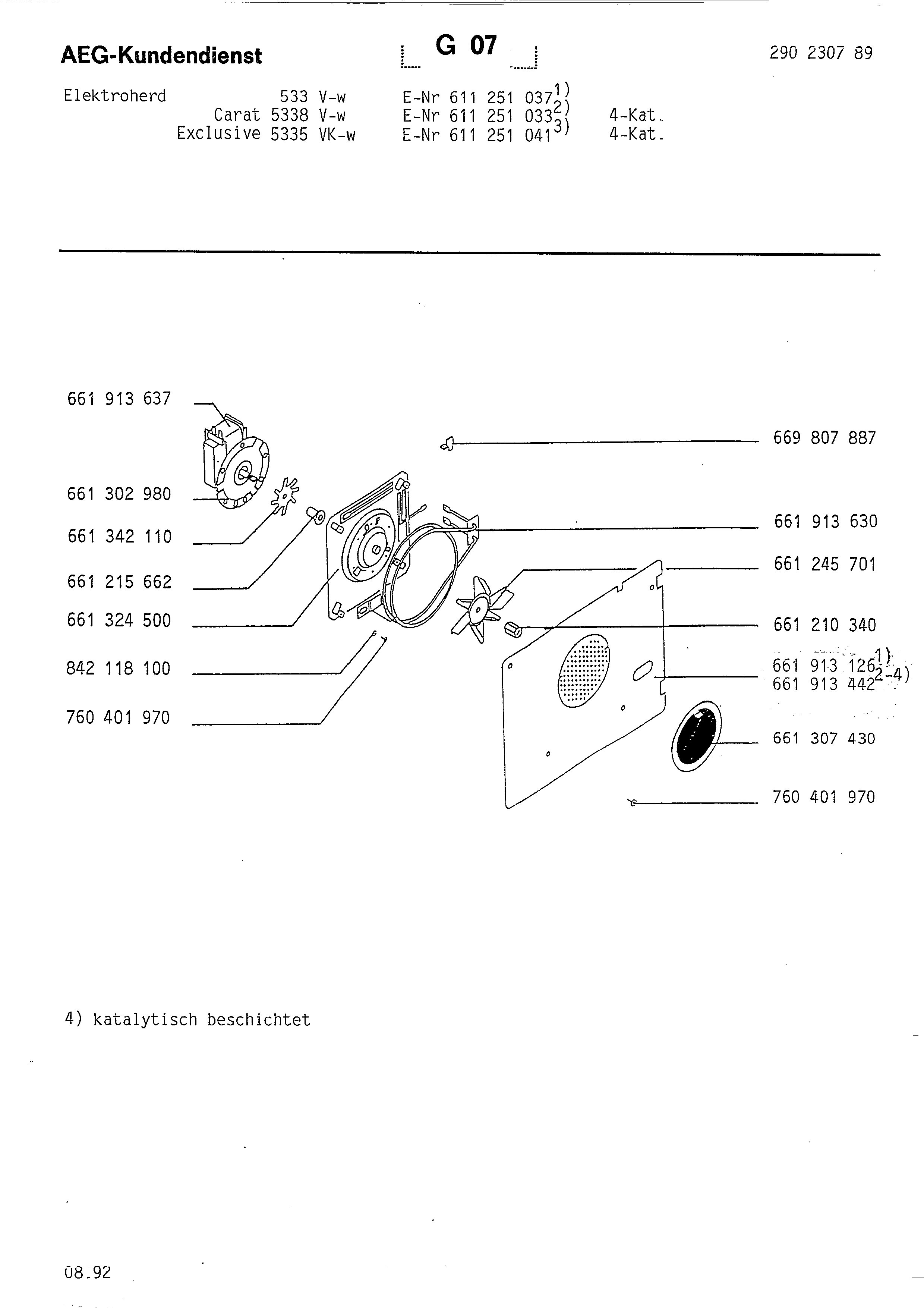 Explosionszeichnung AEG 61125103700 533V-W