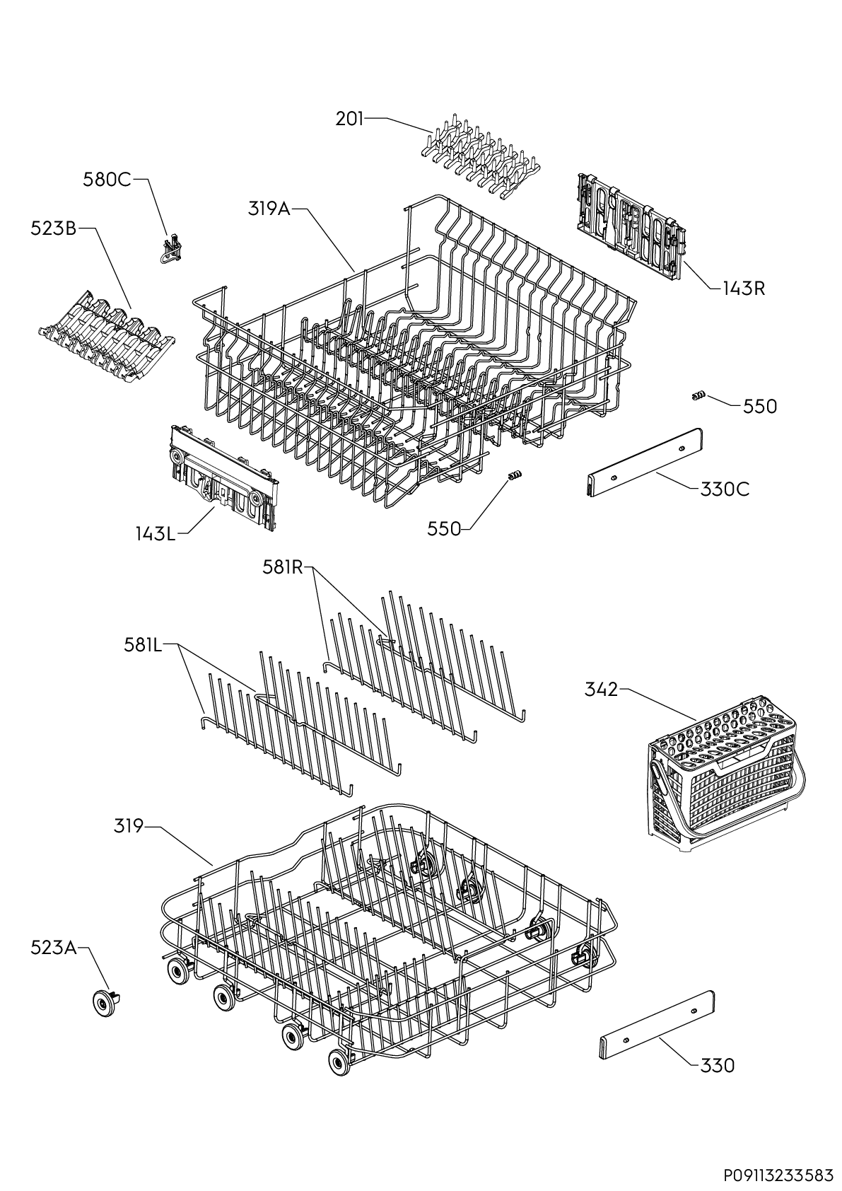 Explosionszeichnung AEG 91153638500 ELECTROLUX ESL5325LO