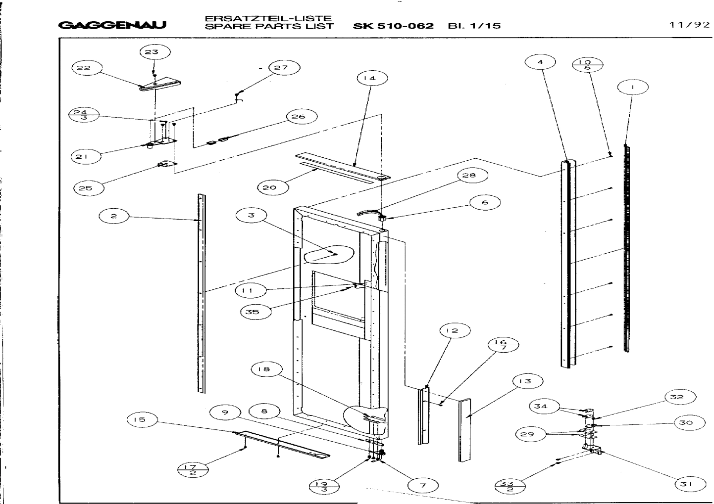 Explosionszeichnung Gaggenau SK510062(00) Explosionszeichnung Gaggenau SK510062(00)