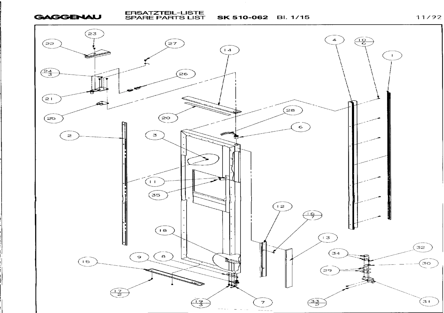 Explosionszeichnung Gaggenau SK510062(00) Explosionszeichnung Gaggenau SK510062(00)