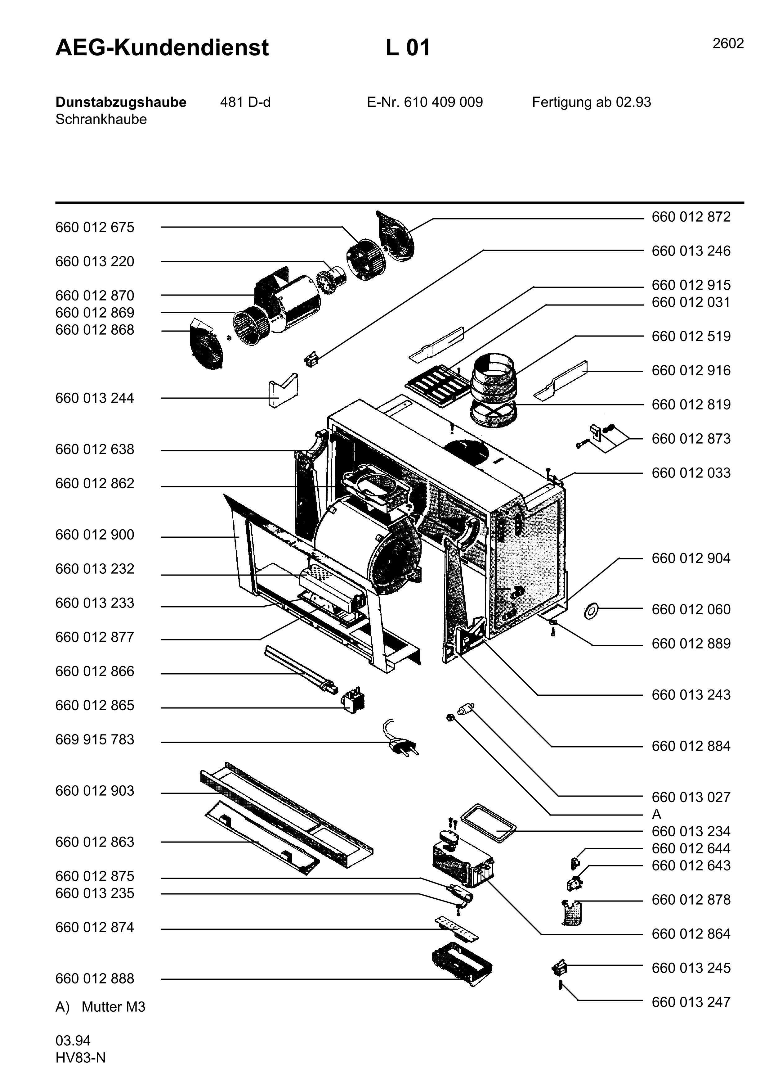 Explosionszeichnung AEG 61040900900 480 D - D