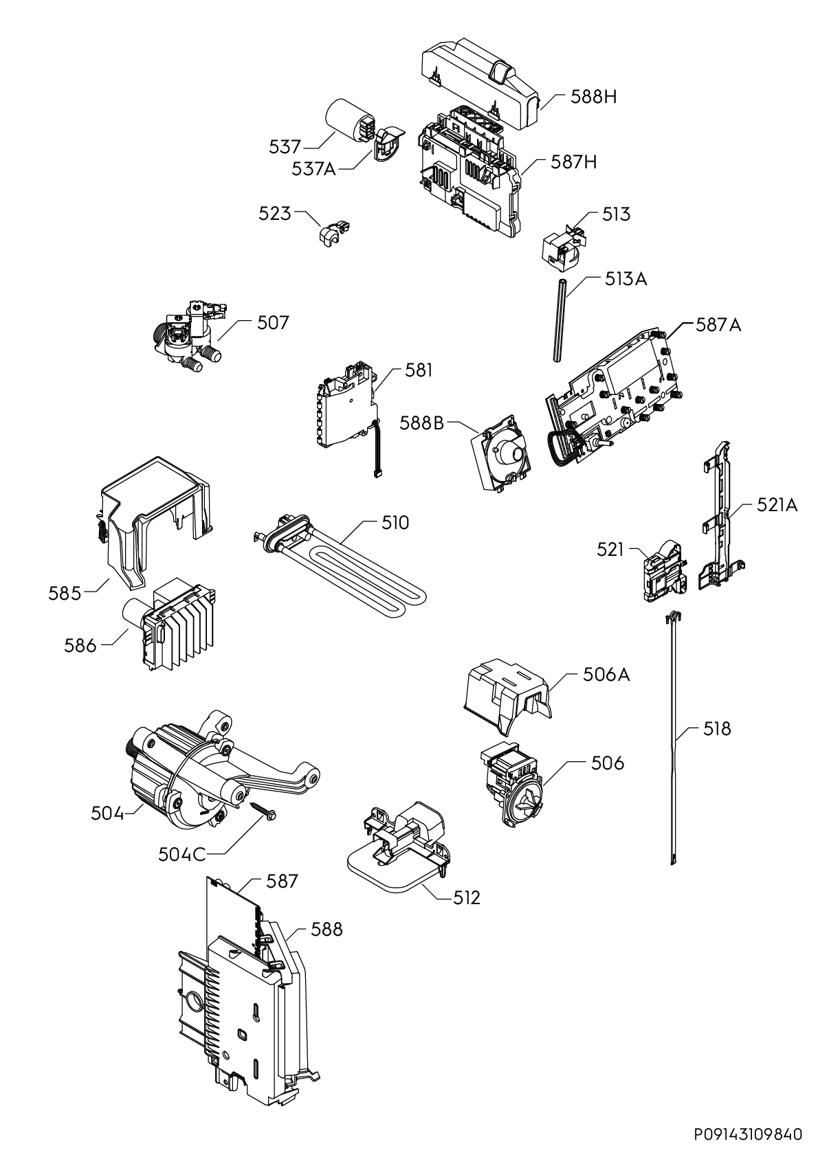 Explosionszeichnung AEG 91460036800 L9WSB162C