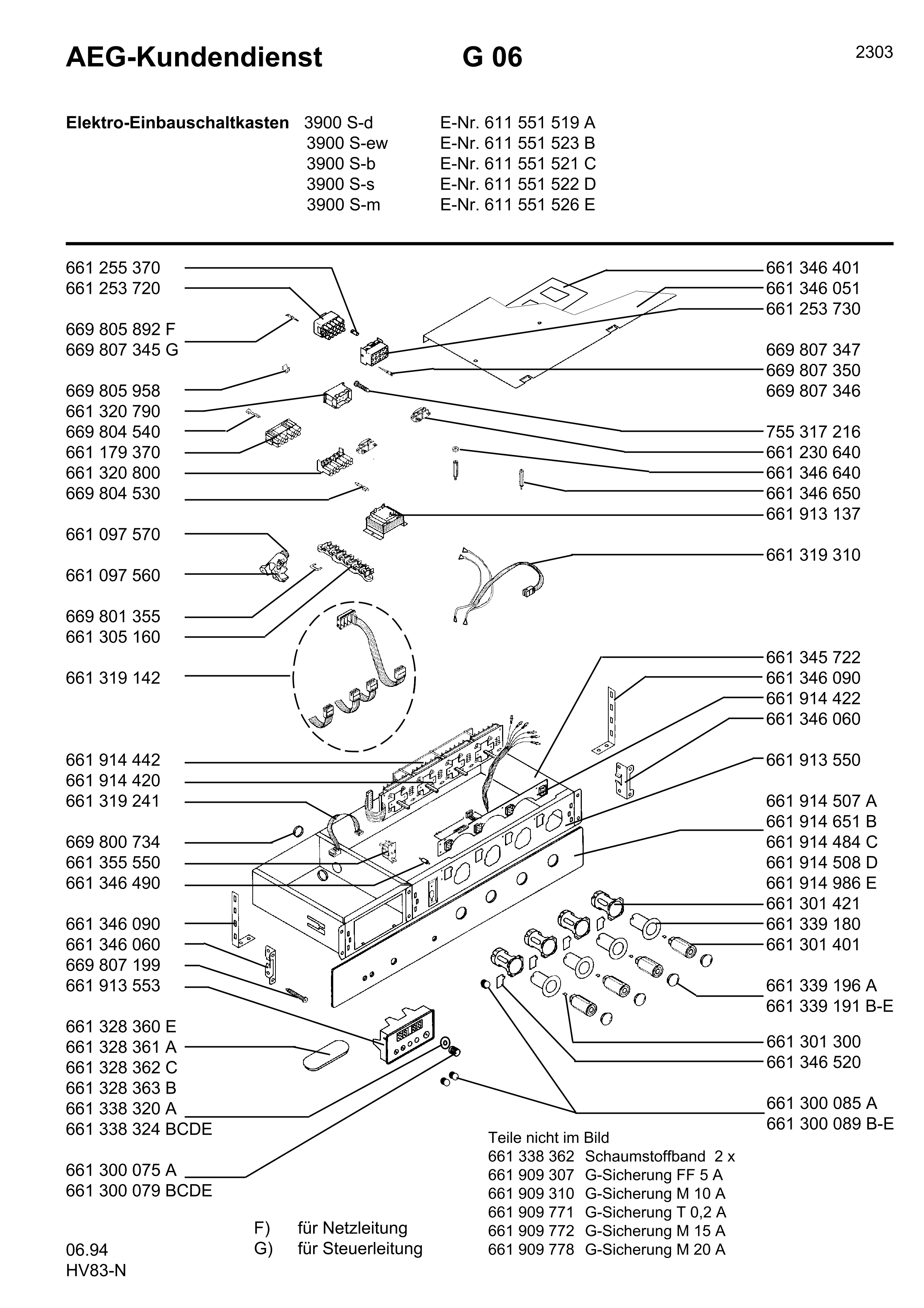 Explosionszeichnung AEG 61155152600 Competence 3900 S M