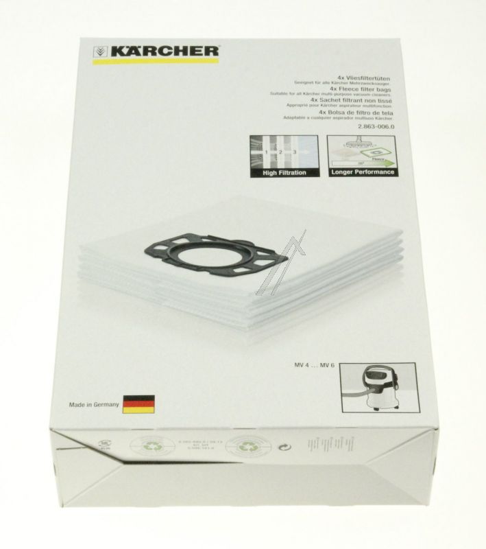 Kärcher 28630060 Staubsaugerbeutel - Vlies-filtertueten 4 stück