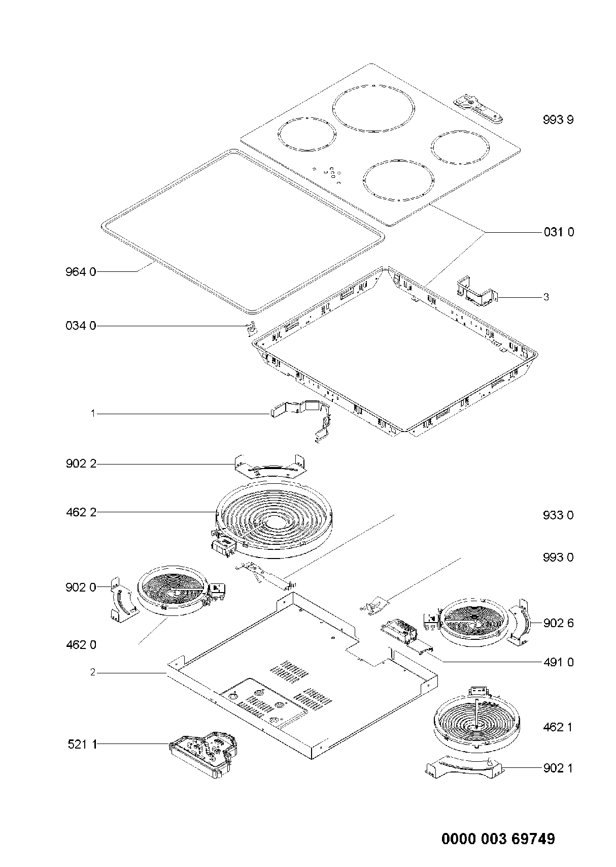 Explosionszeichnung Ikea 854178301101 HOB 601 B Explosionszeichnung Ikea 854178301101 HOB 601 B