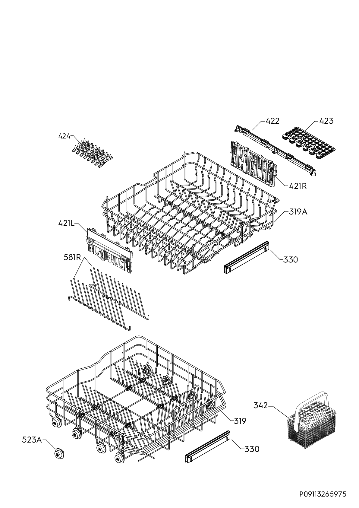 Explosionszeichnung AEG 91153662800 FD596BV