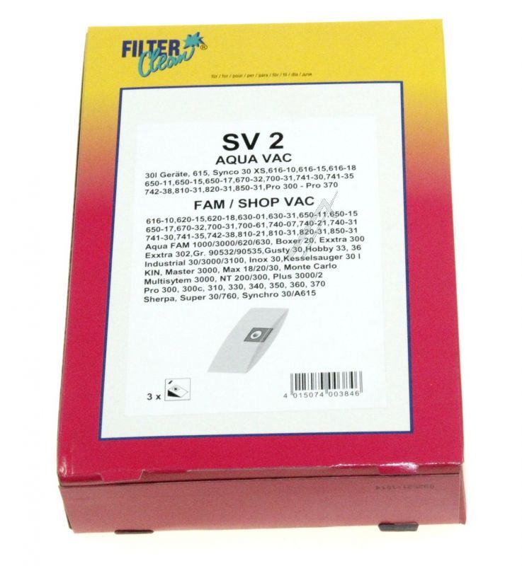 Filter Clean 000171K Staubsaugerbeutel - Sv2 000171-k staubsaugerbeutel 3 stück.