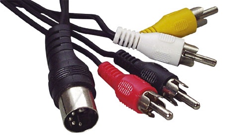 COM - 5pol-din-stecker/4x-c stecker 1,5m schwarz