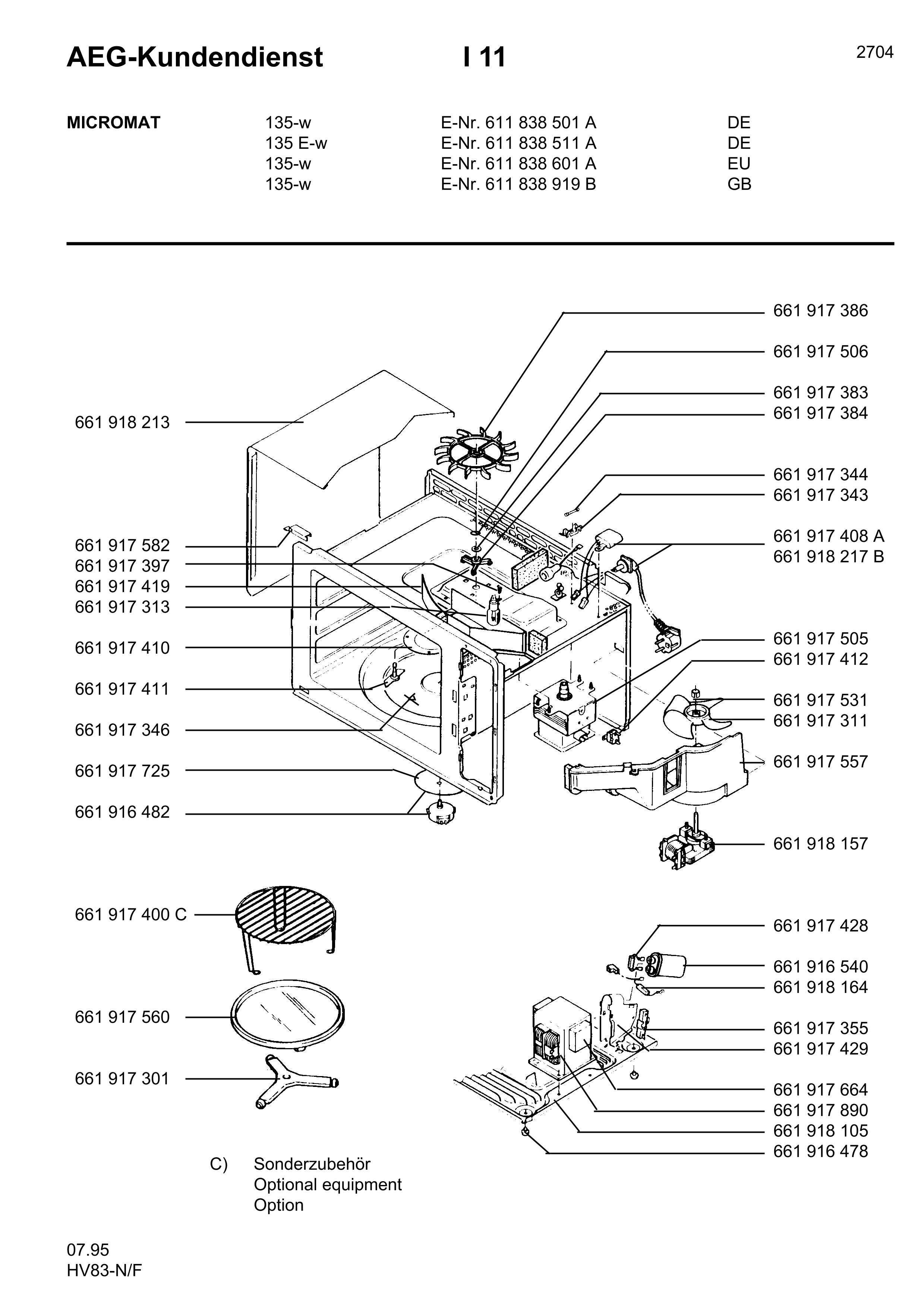Explosionszeichnung AEG 61183860100 Micromat 135 W Euro Explosionszeichnung AEG 61183860100 Micromat 135 W Euro
