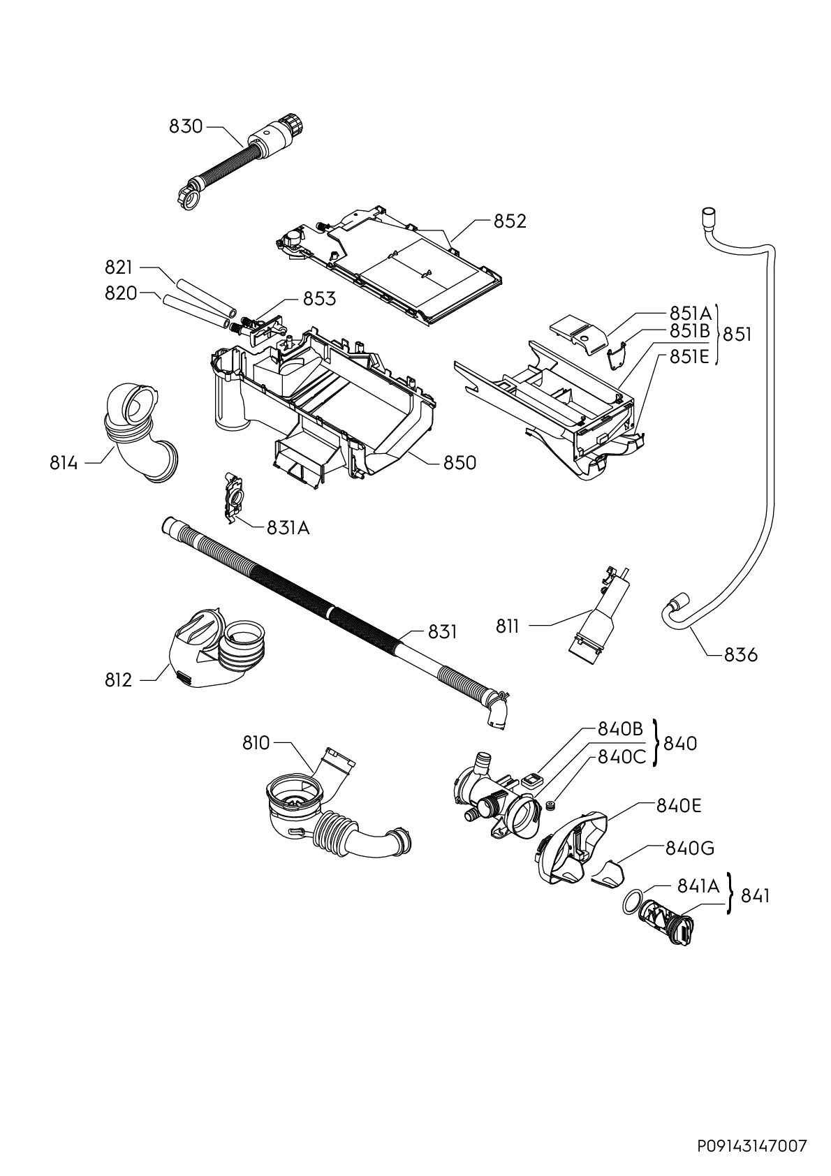 Explosionszeichnung AEG 91461071002 LWR98165XE